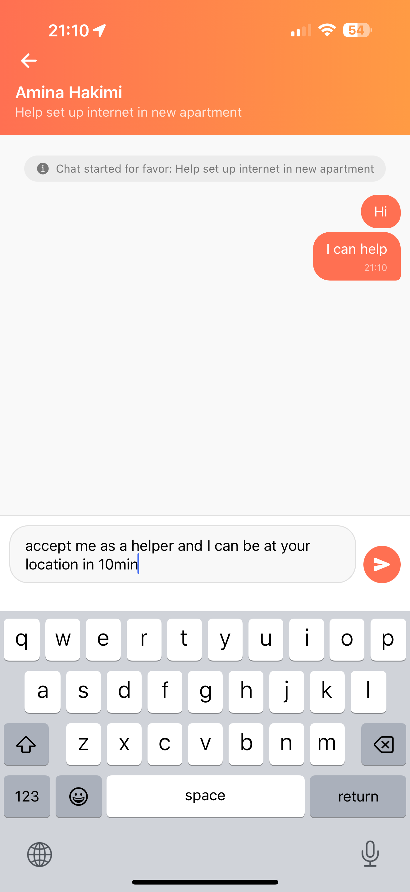 QuickFavor App Screenshot