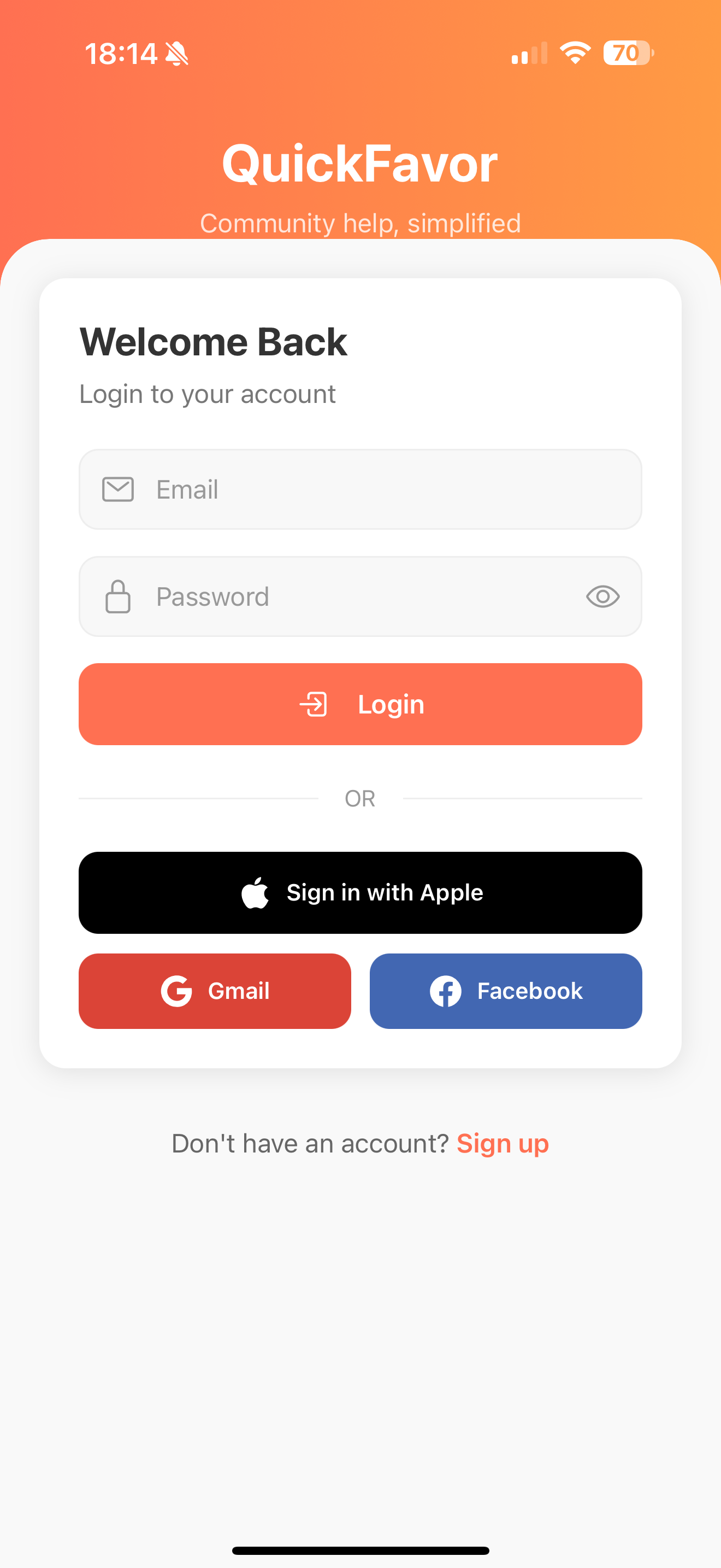 QuickFavor App Screenshot